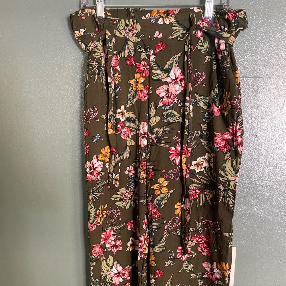 Wide leg tropical print women’s pants